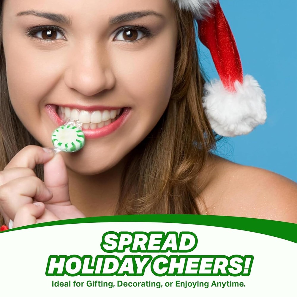 Spearmint Starlight Mints, Individually Wrapped, Bulk Hard Candy (3 Pounds)