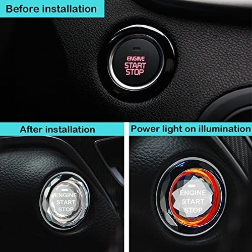 Car Engine Ignition Start/Stop Button Cover,Car Ignition Button White