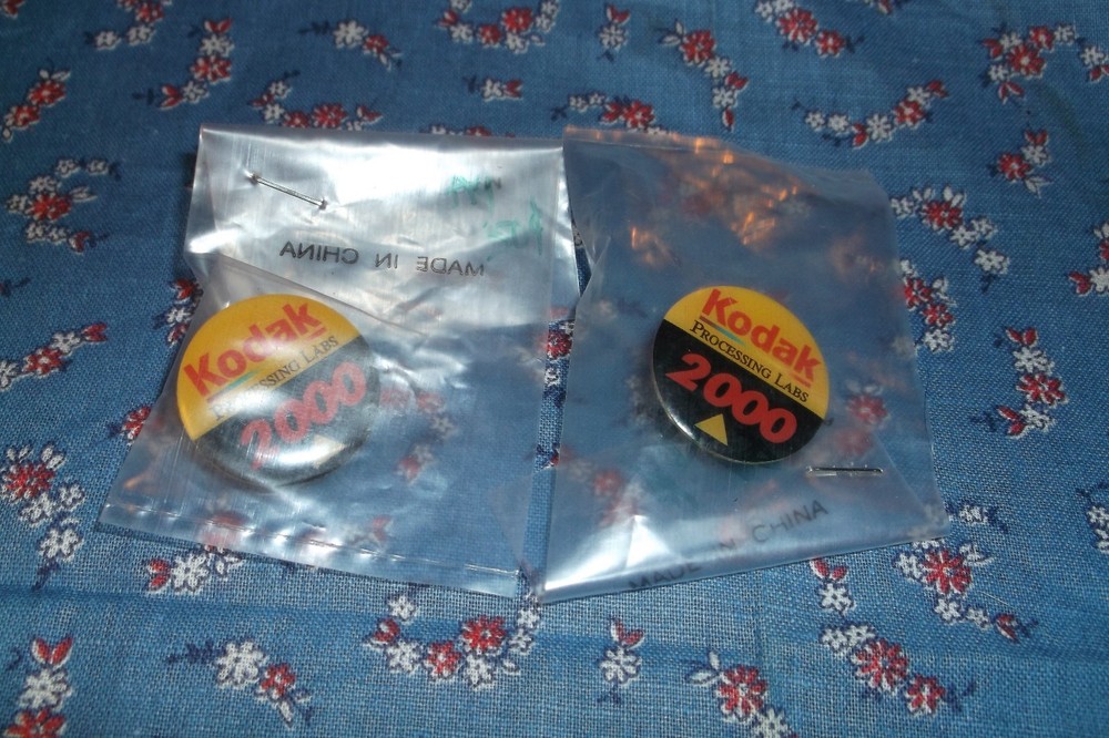 Two NOS Pins Pinbacks  Kodak Processing Labs 2000