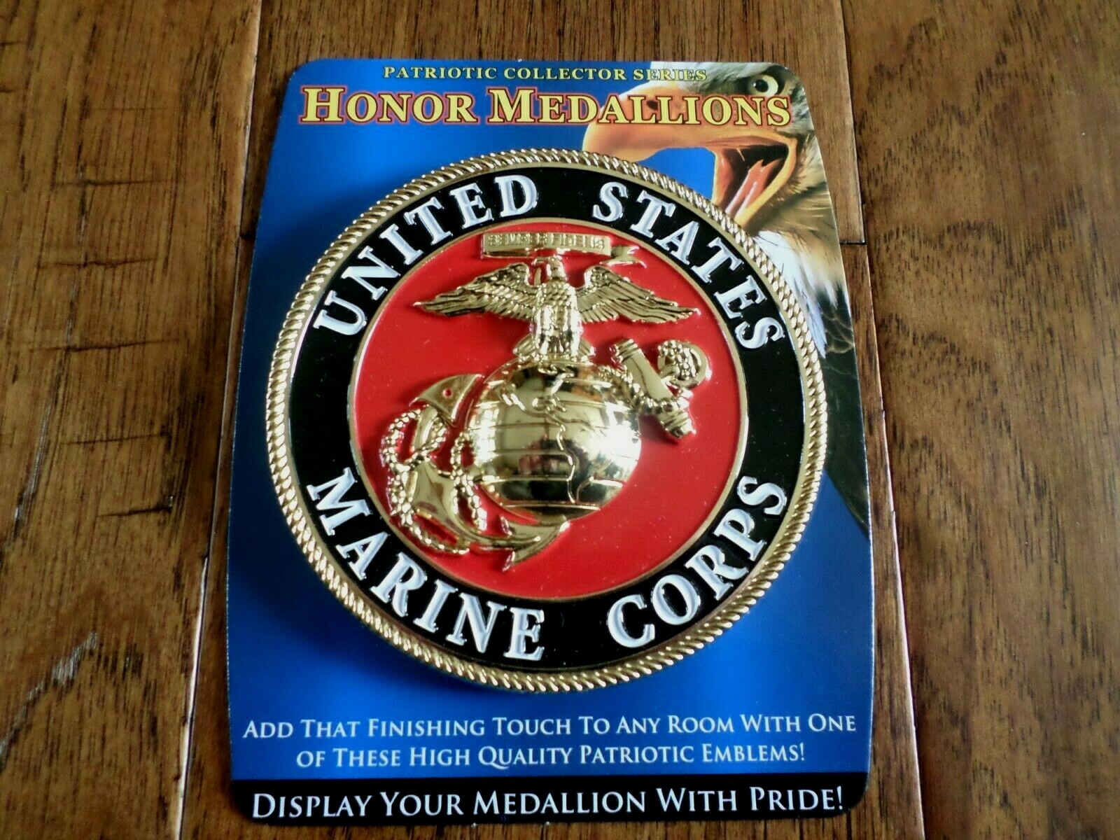 U.S MARINE CORPS EGA USMC METAL MEDALLION ENAMEL SHADOW BOX EMBLEM PLAQUE
