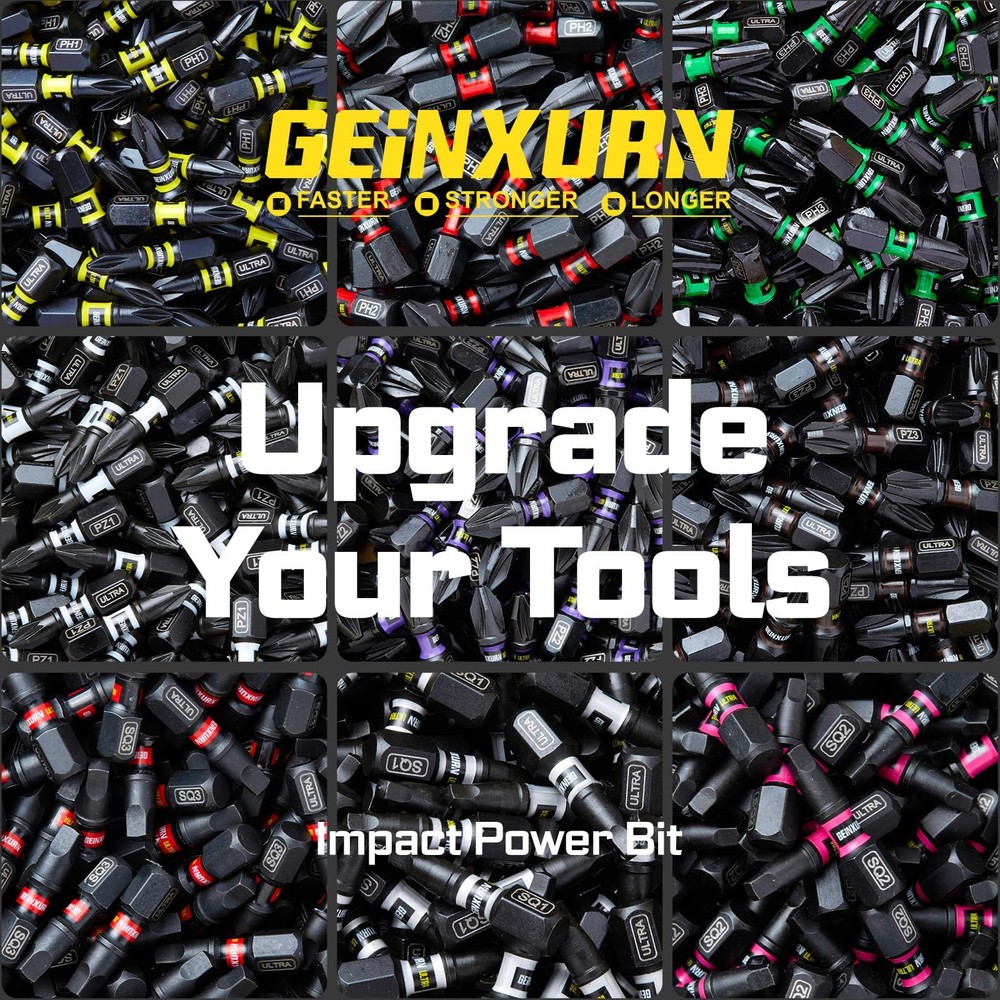 52pcs Impact #1#2#3 Phillipes Screwdriver Bits Set, 1” 53pcs-Mix-PH