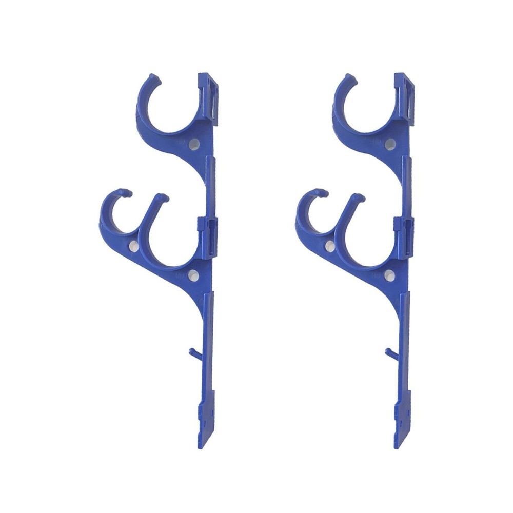 2Pcs Pool Equipment Hooks Brush Hanger Tool Holder Poolside Double Hook Storage