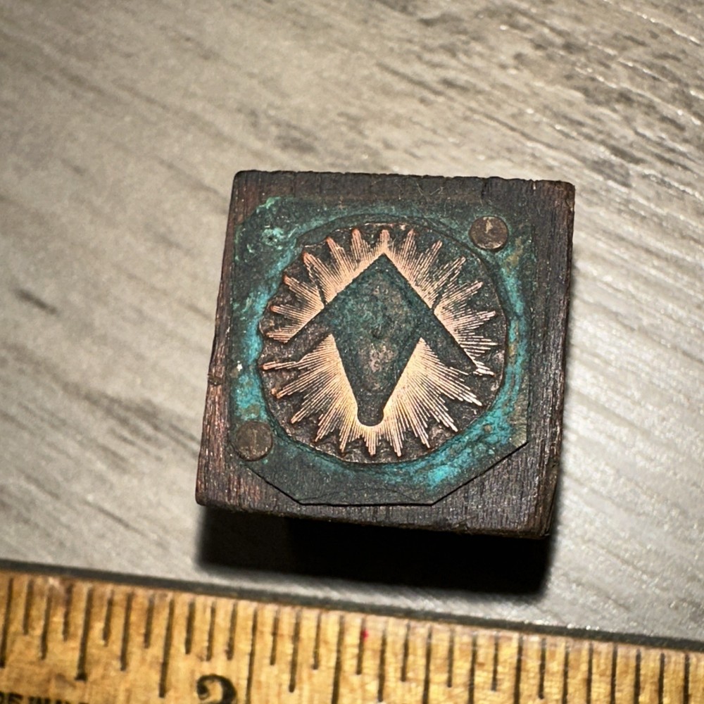 Printing Block “ Masonic Image “ Copper Face
