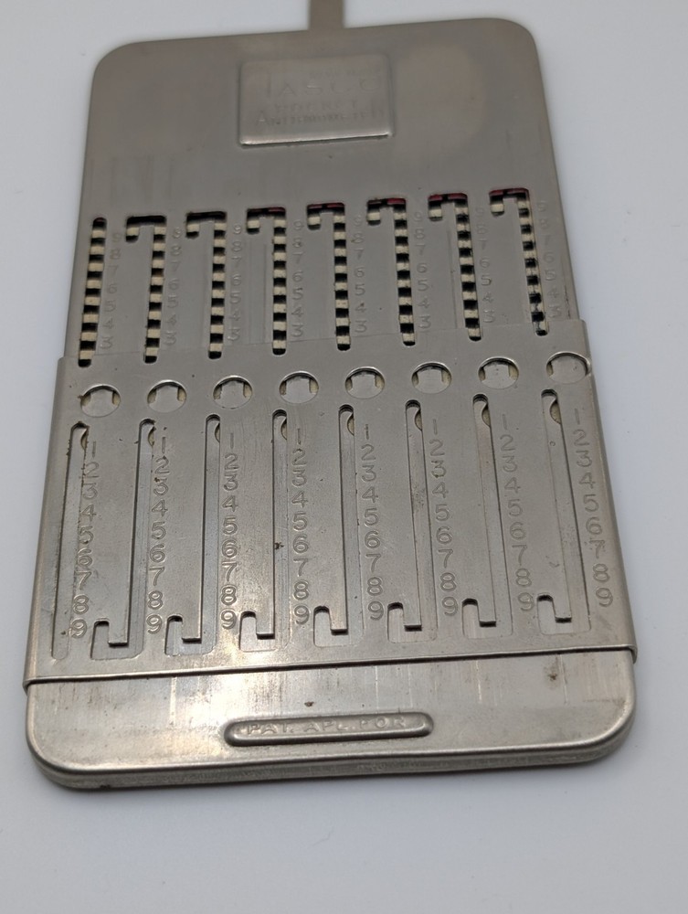 Vintage TASCO Pocket Arithmometer Adding Machine Calculator w/ Case Stylus