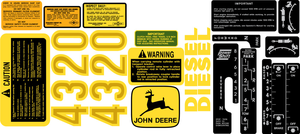 4320 John Deere Complete Decal Set