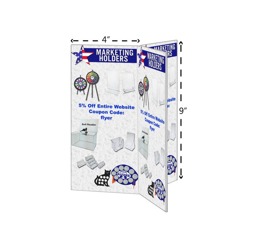 Menu Card Advertisement Photo Table Sign Holder Display 6 Sided Panel