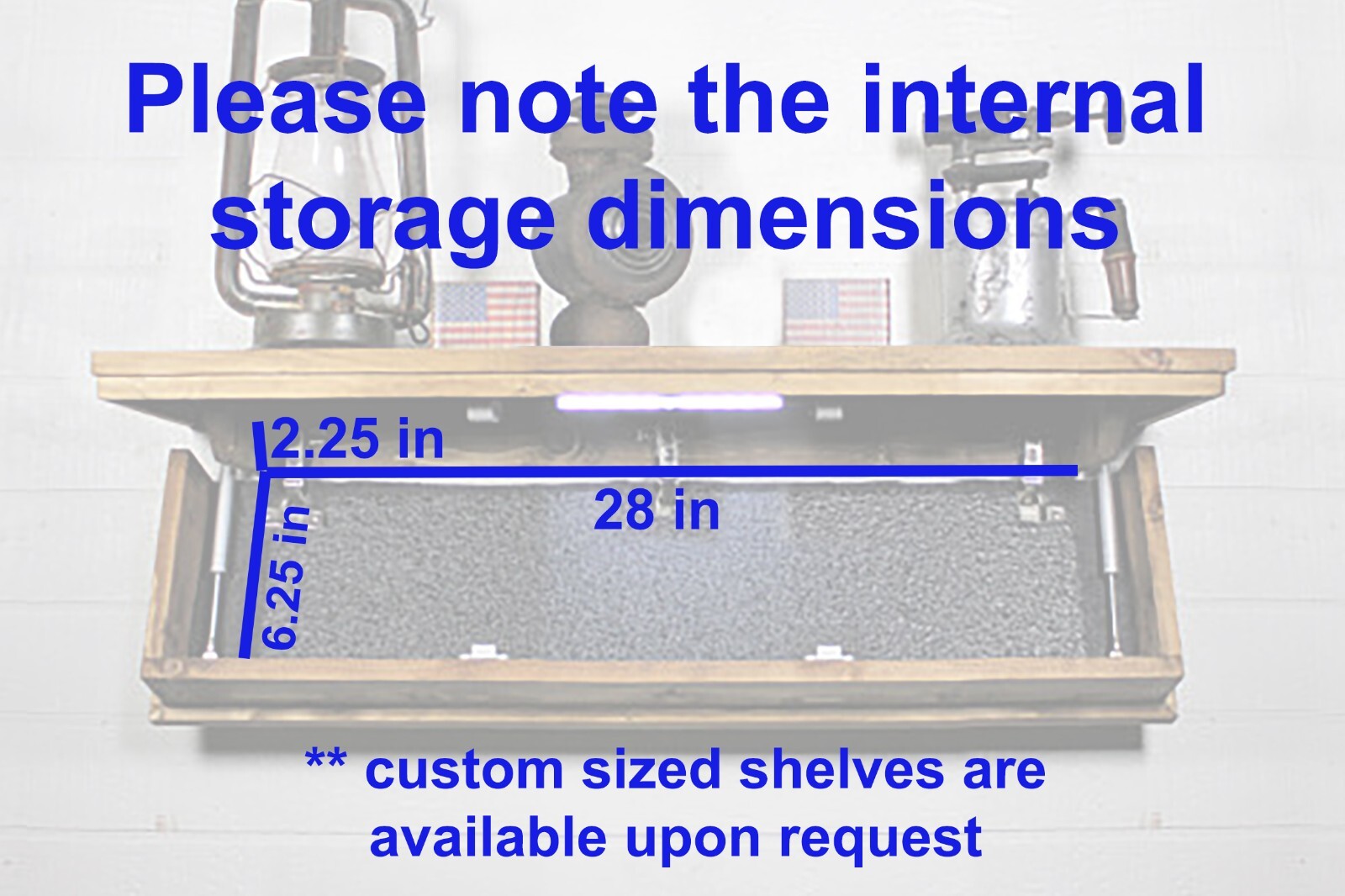 35 inch concealment shelf hidden gun storage floating shelf with secret storage