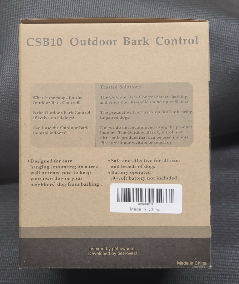 Outdoor Bark Control System CSB10 Ultrasonic