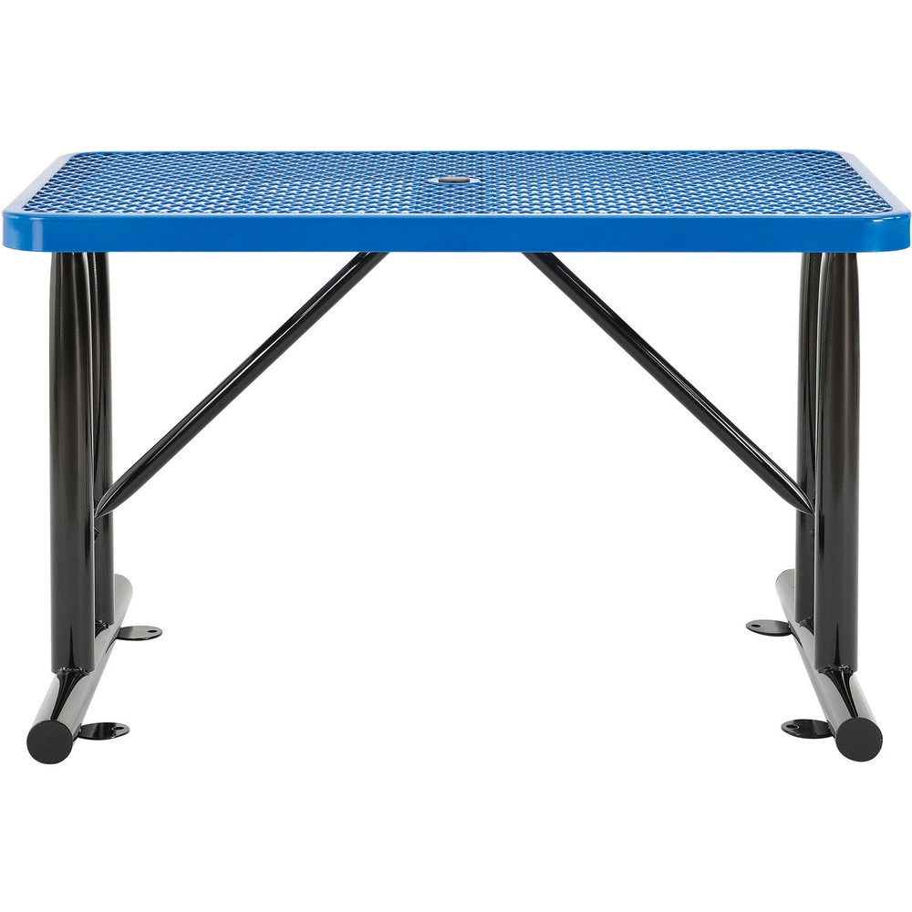 Global Industrial 4' Rectangular Expanded Metal Outdoor Table Blue