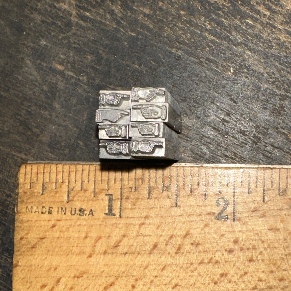 Print Blocks “ 8 Fingers Pointing “ Small Dingbats!