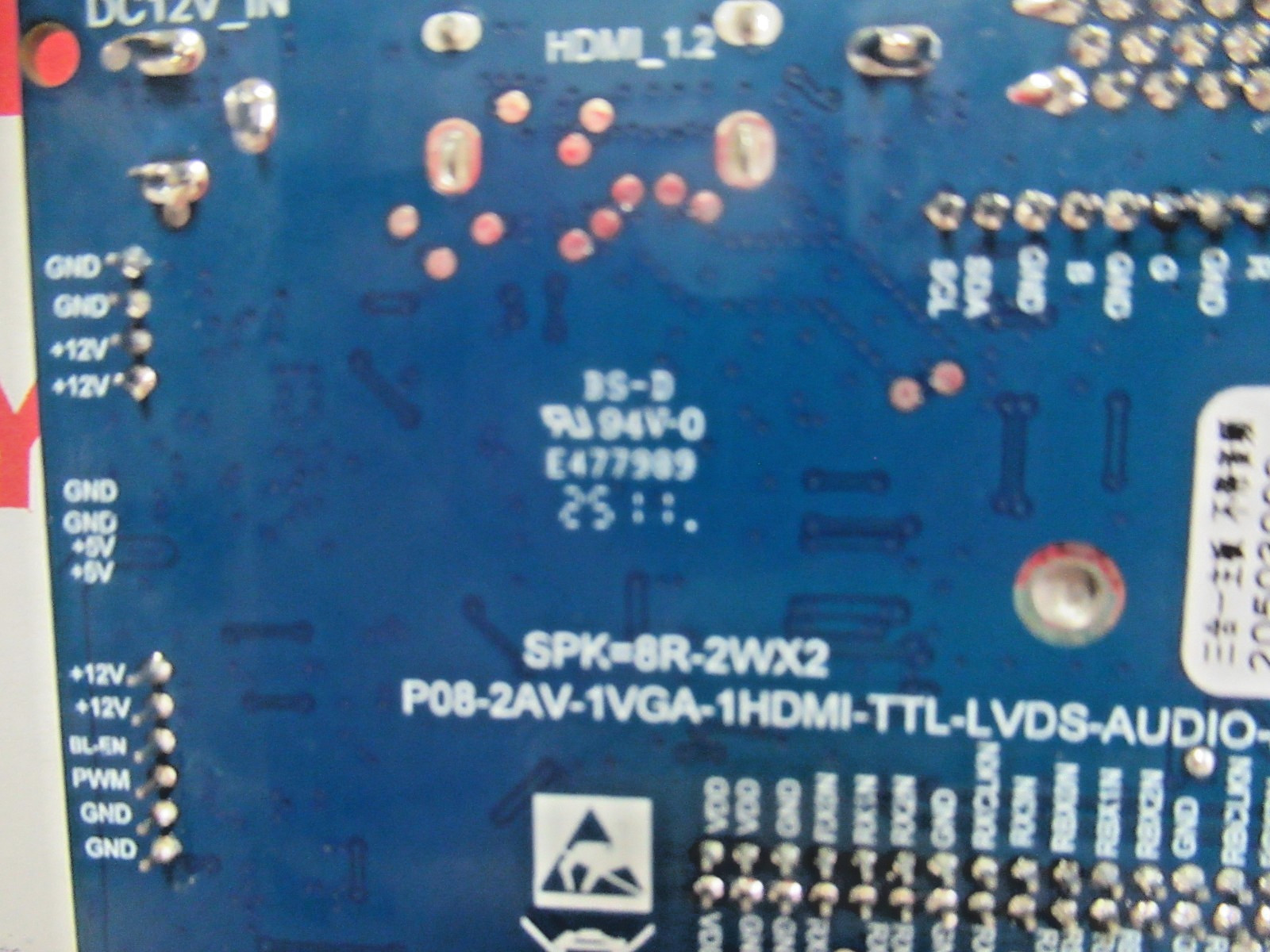AV LCD CONTROLLER BOARD 50 PIN 1024X600
