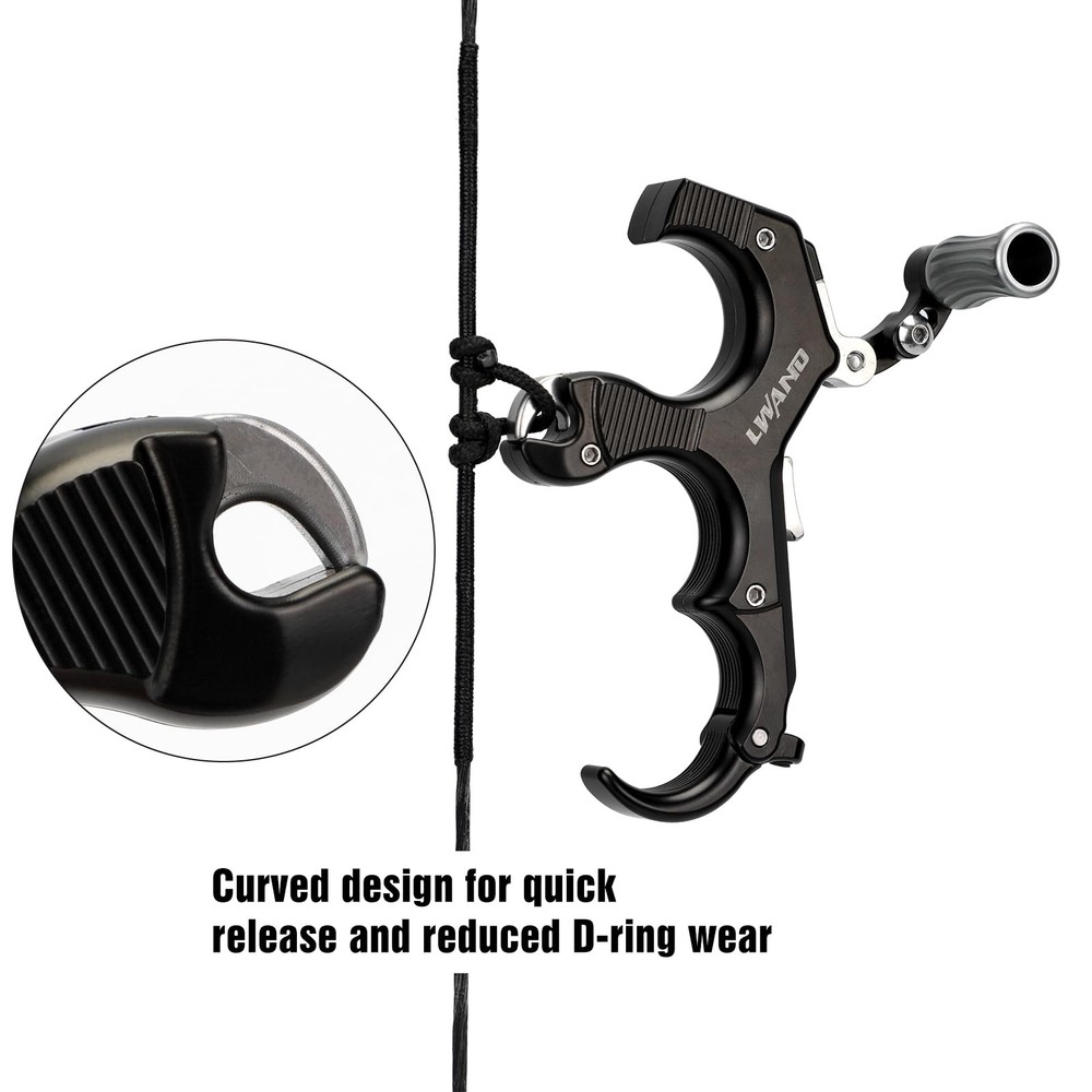 LWANO Thumb Bow Release - 3&4 Finger Adjustable Archery Compound Bow Release ...