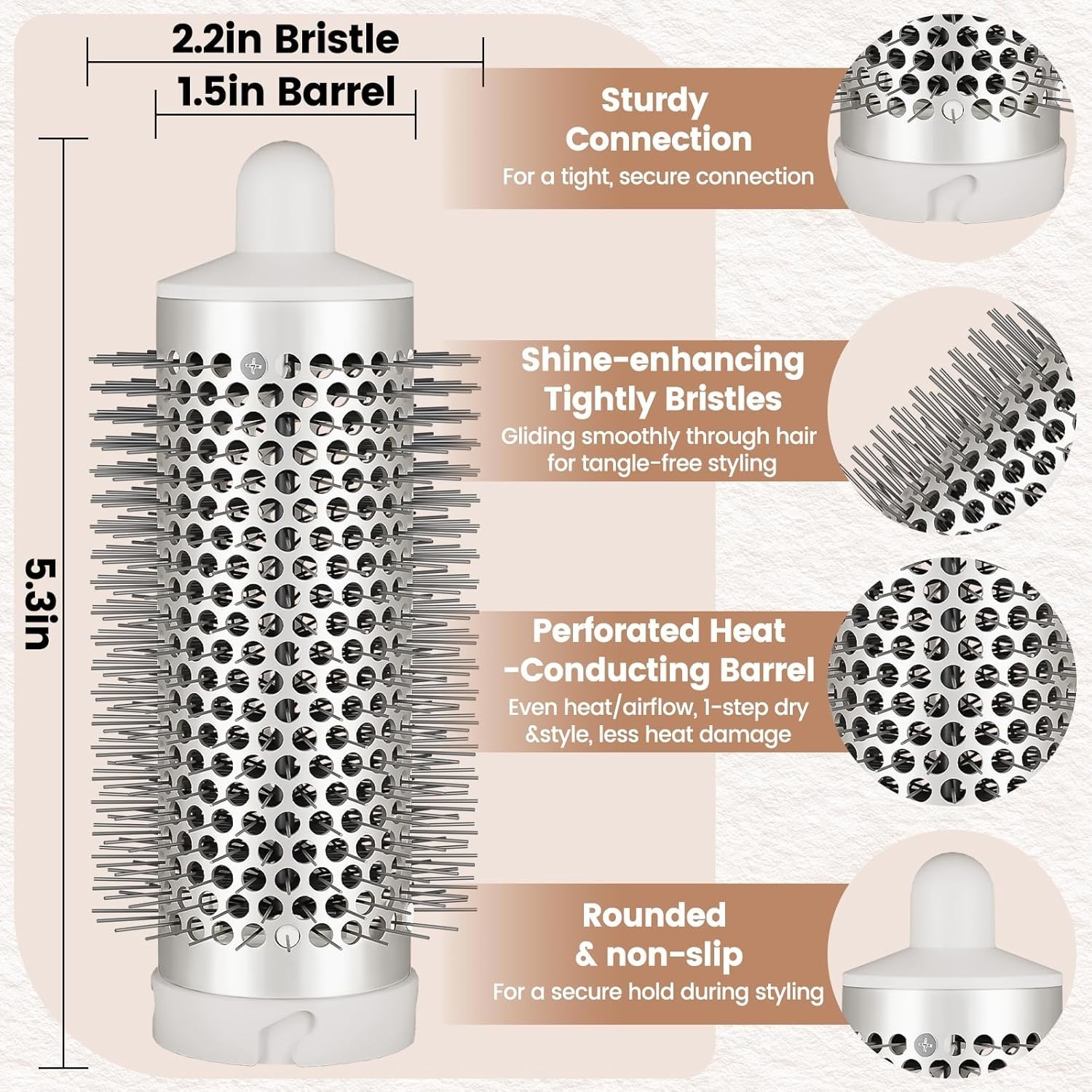 Round Brush Attachment for Shark FlexStyle HD300 Series Blow Dryers Attachments