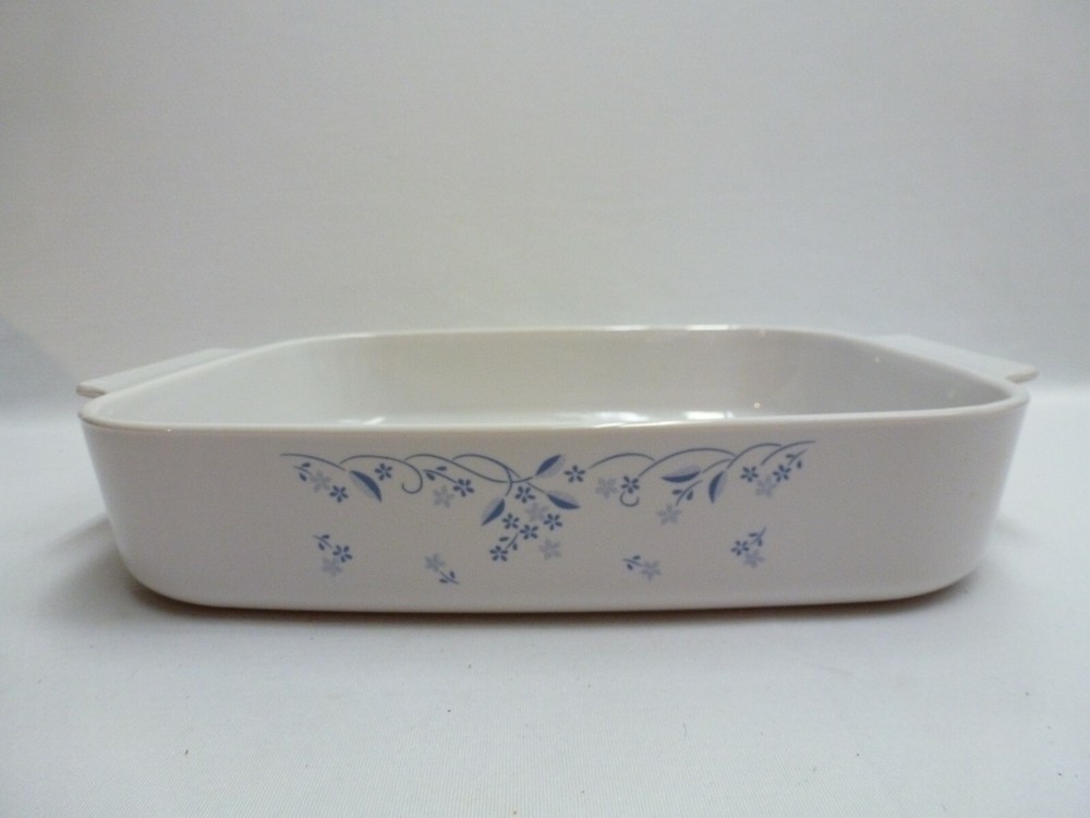 Corning Ware Provincial Blue A-21-B-N Open Roaster Baking Pan USA
