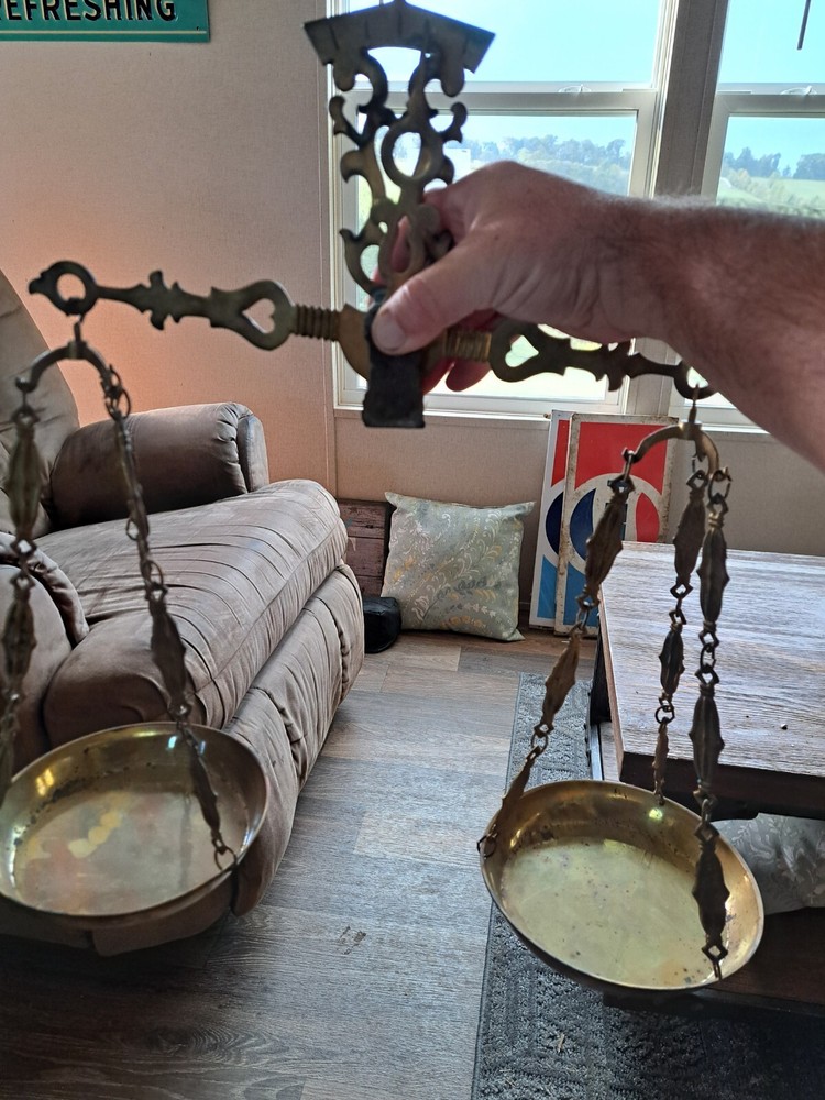 Vintage Brass Scale top . Missing Bottom..