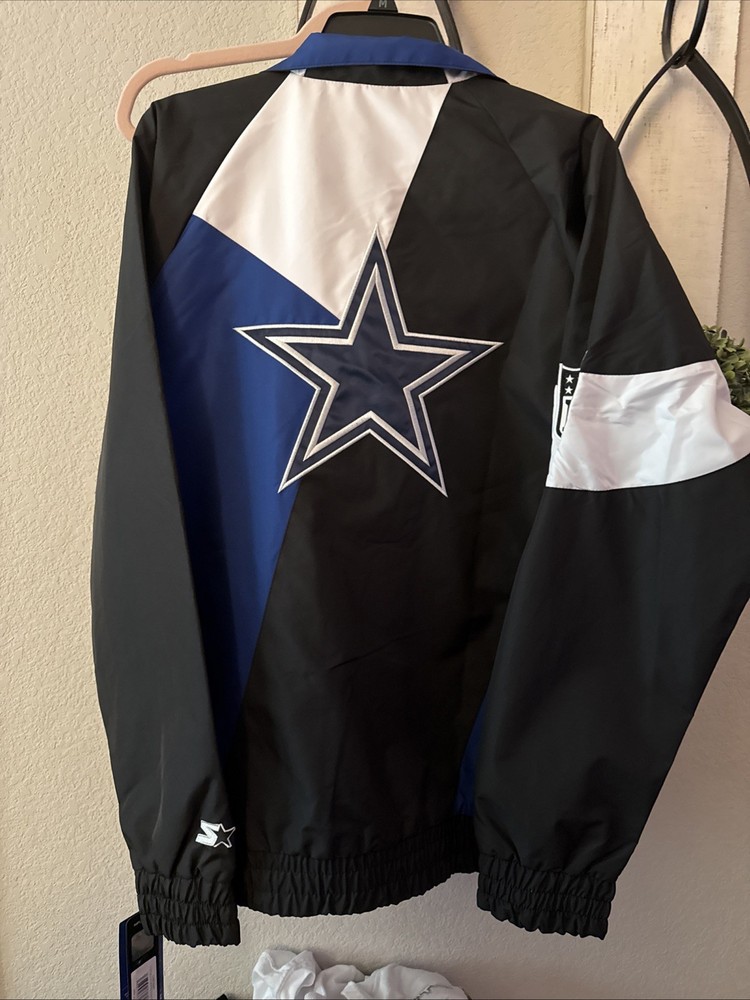Starter Dallas Cowboys NFL Jacket Medium Black Blue White NWT