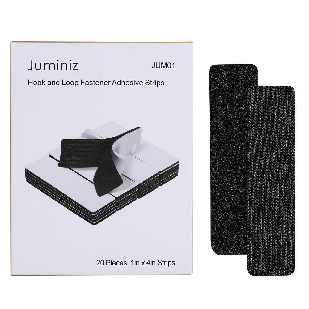 20 Sets 1x4 Inch Hook and Loop Strips with Adhesive Fasten Mounting Tape