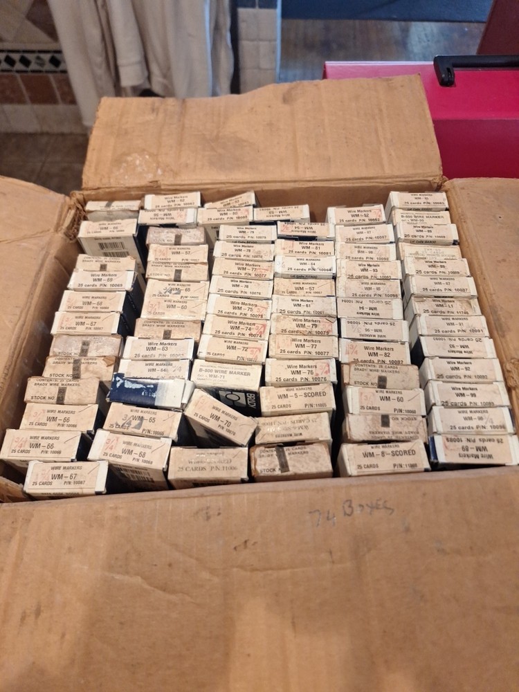 74 Brady Wire & Cable Marker Labeling Cards 74 Boxes