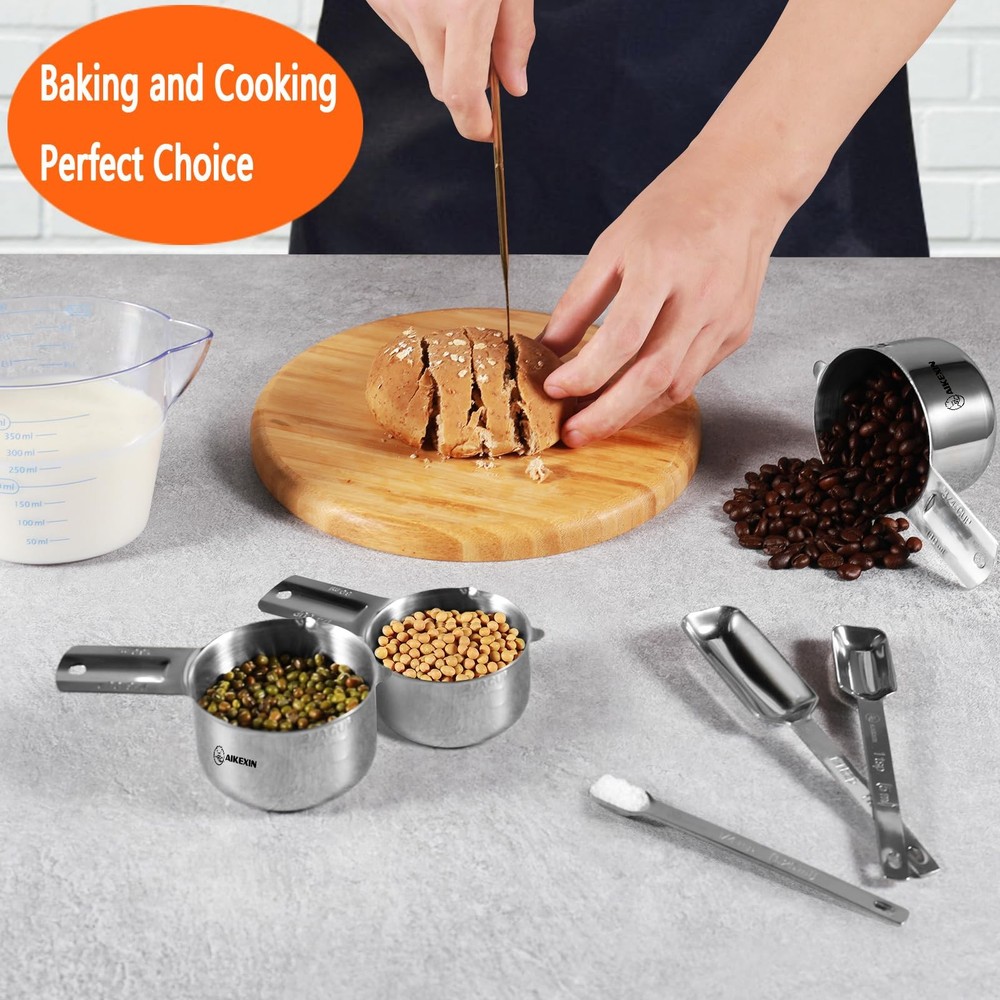 Measuring Cups and Spoons Set of 20 - Rectangular Set, 20 Piece