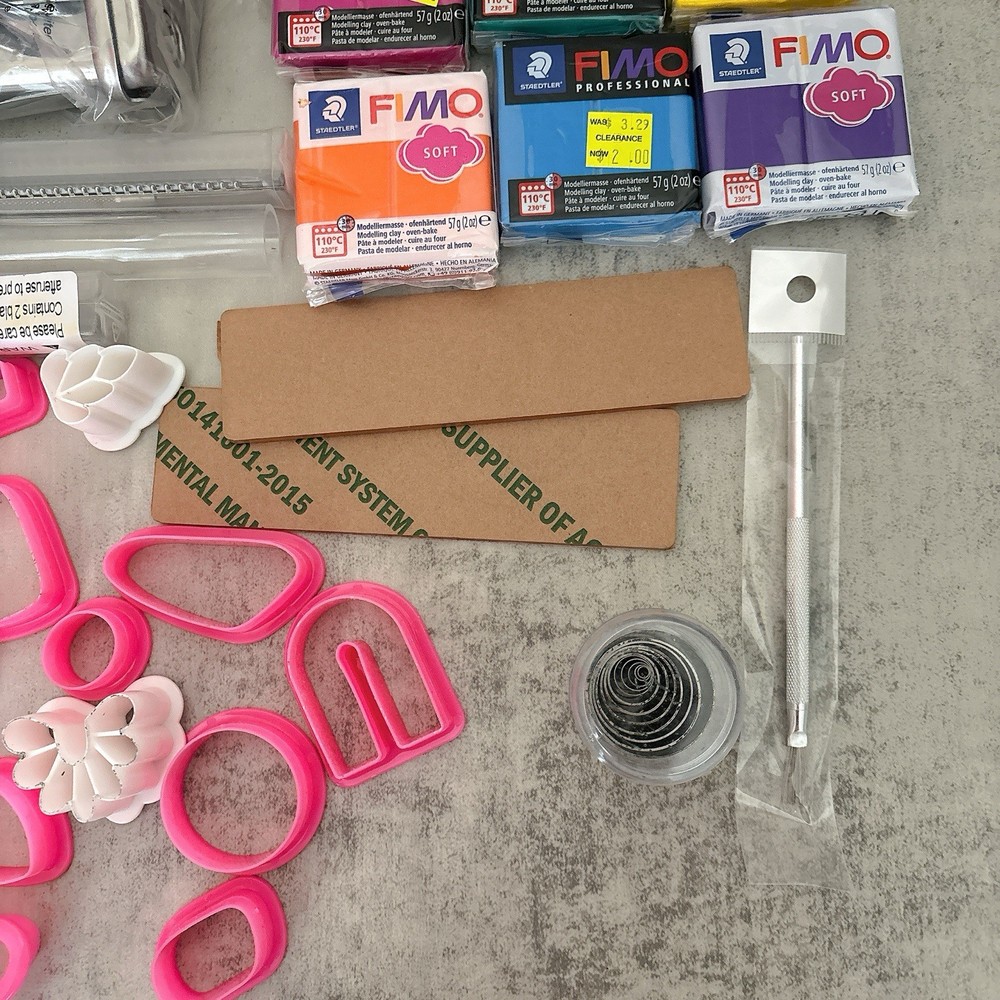 ISILER Clay Pasta Maker FIMO Clay & Cutters Craft Bundle