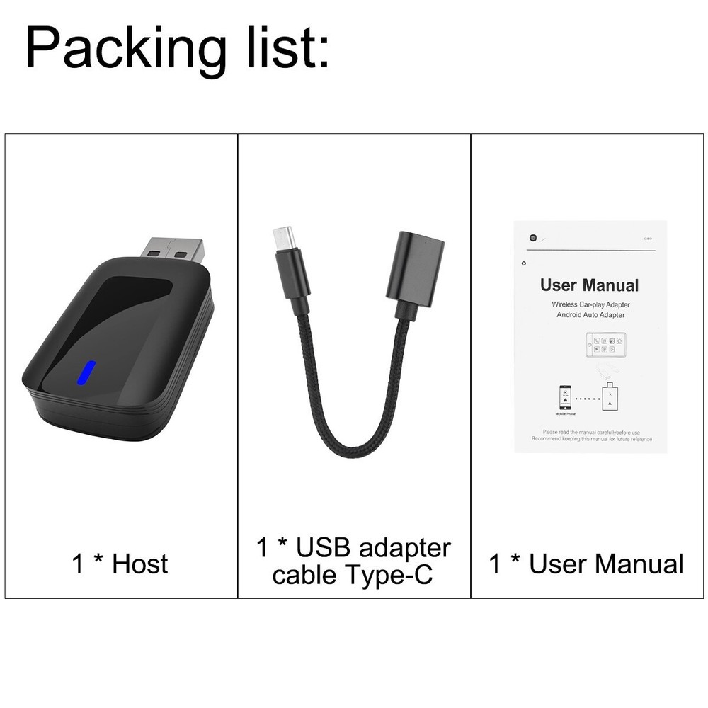 USB Wireless CarPlay Adapter Fit iPhone Apple Wireless Carplay Dongle Plug Play