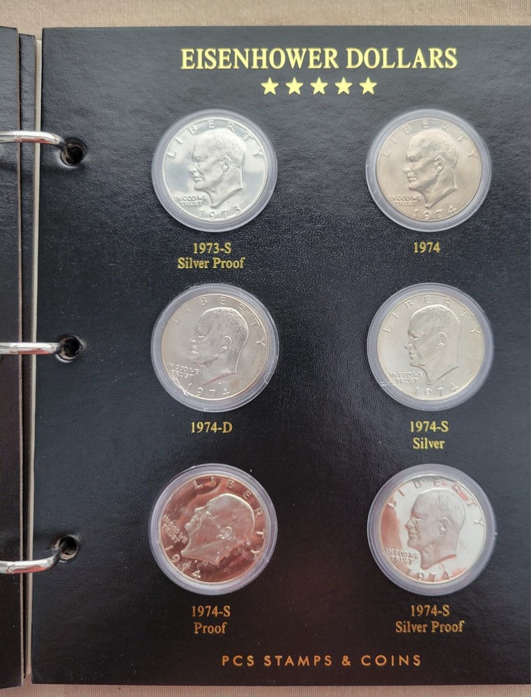 1971–1990 Eisenhower Dollar Collection • 30 Coins • Silver & Clad • PCS Folder