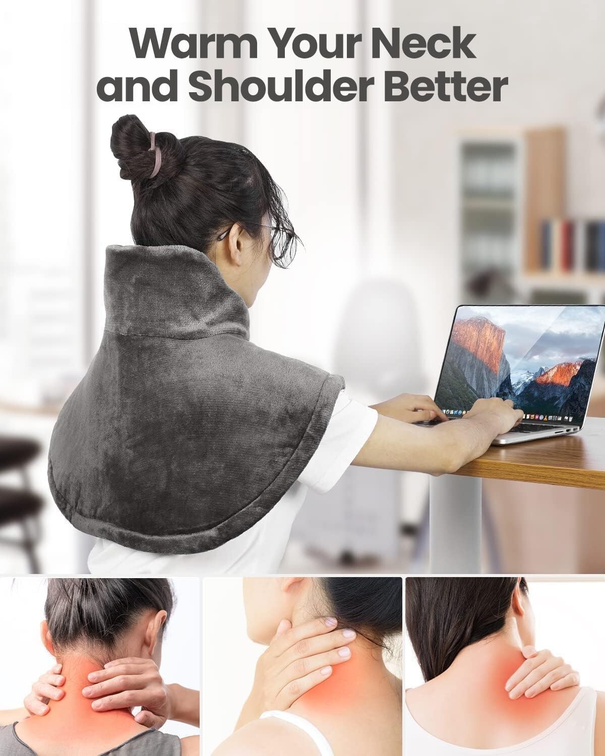 RENPHO Large Electric Heating Pad For Back, Shoulders, Neck 19"x 24" Xmas Gift