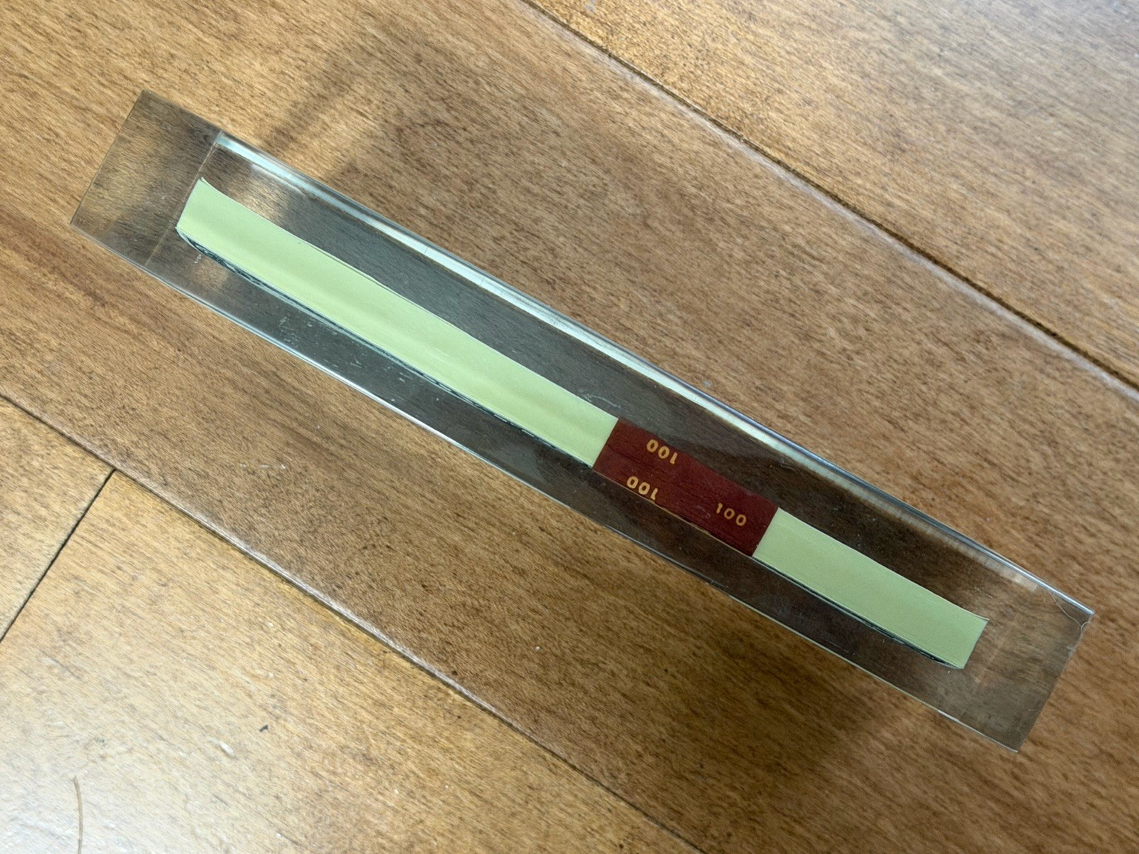 Vintage 100 1969 One Dollar Bills In Acrylic/Lucite $100 Paperweight!