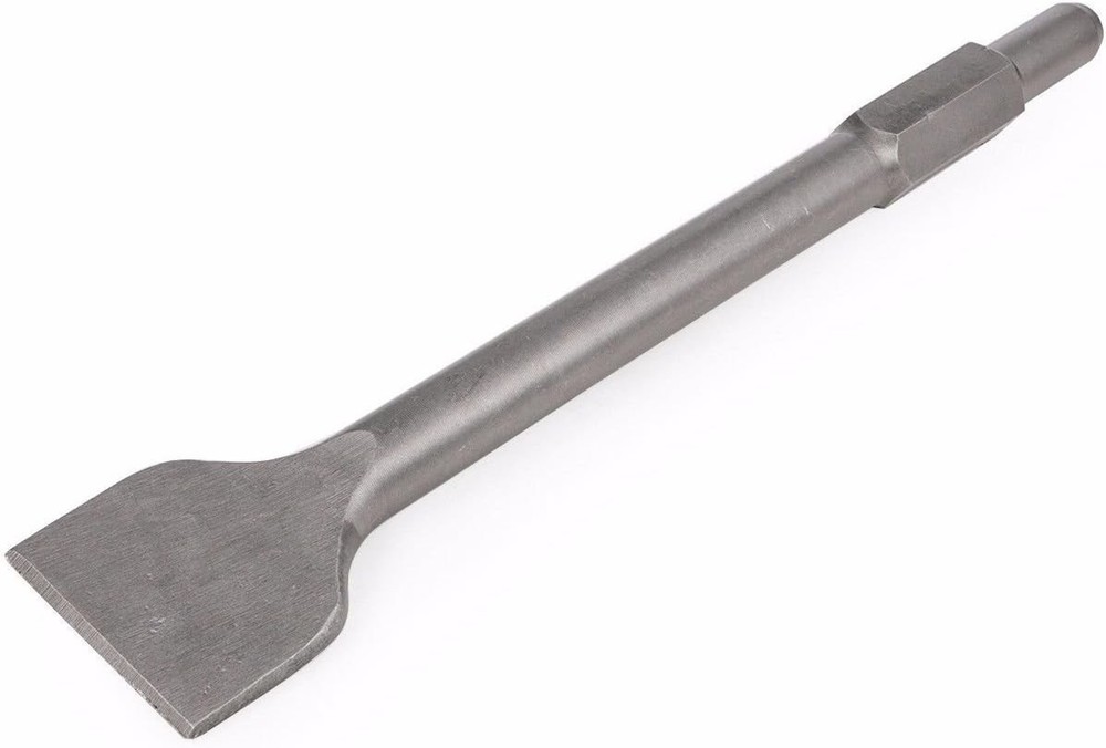Durable 1-1/8" Hex Tile Chisel 3" Wide for Efficient Demolition & Masonry Work