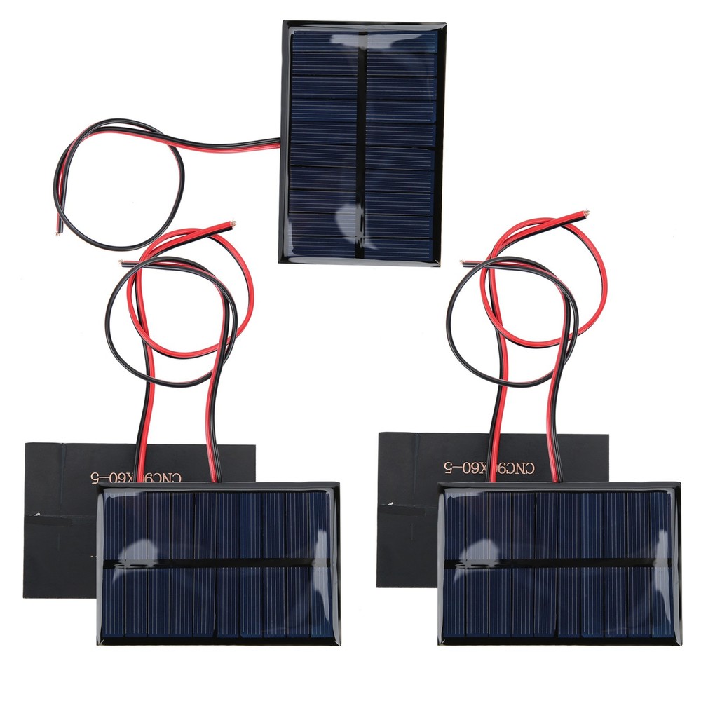 5pcs DC5V 150mA 5pcs Solar Panel Module With 30cm/11.8in Wire Charging
