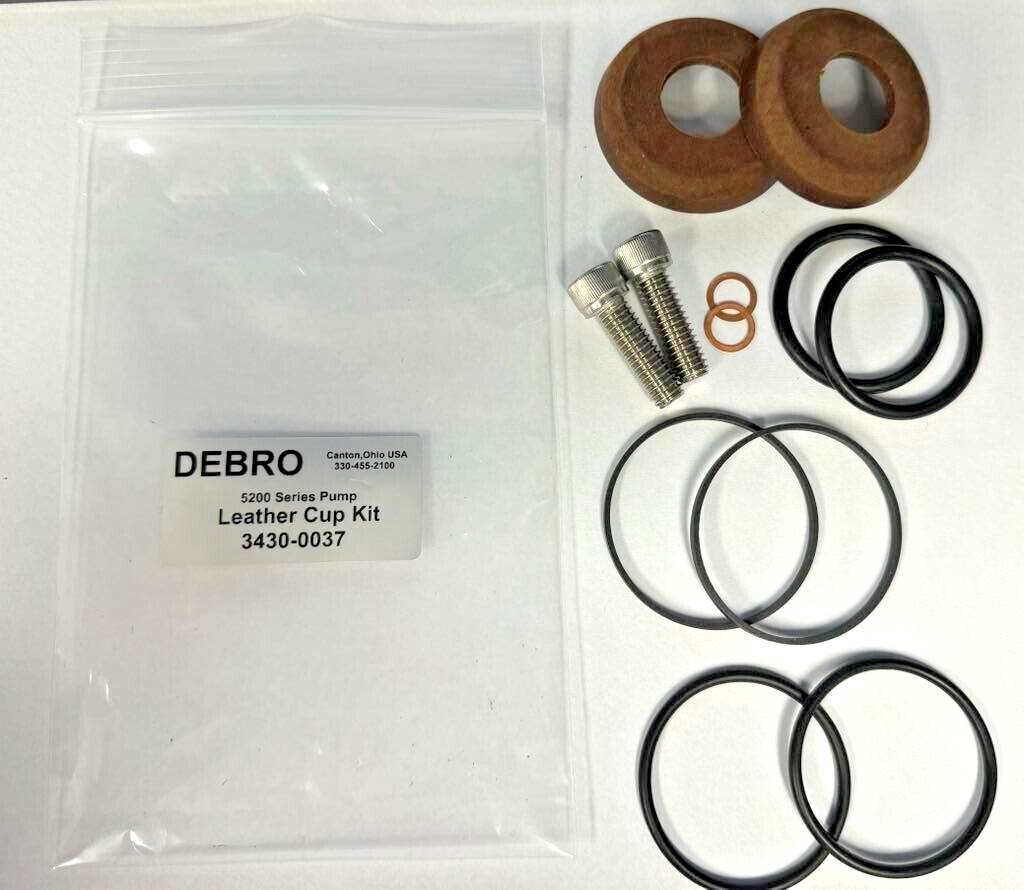 HYPRO or DEBRO 5200 Series Piston Pump 3430-0037 Leather Cup Kit 5210 or 5206