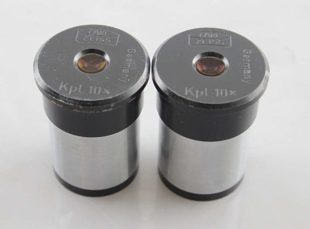 Pair Zeiss Kpl 10x Eyepiece Microscope
