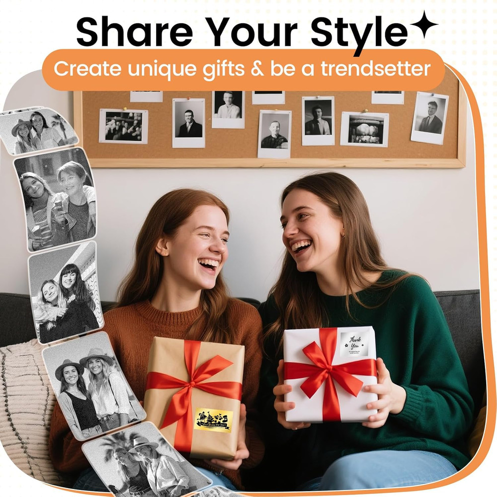 Mini Sticker Printer- Mini Printer Sticker Maker Machine M02, Print Pods Suitabl