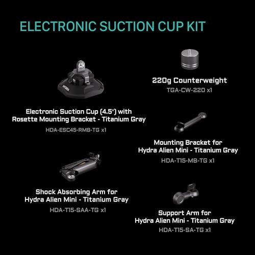 Tilta Hydra Alien Mini Electronic Suction Cup, Titanium Gray