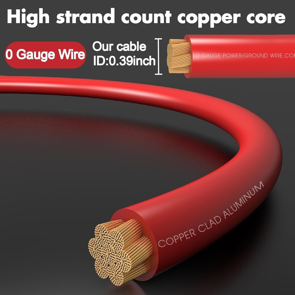Complete 0 Gauge Amplifier Wiring Kit: Includes Everything for Easy Installation