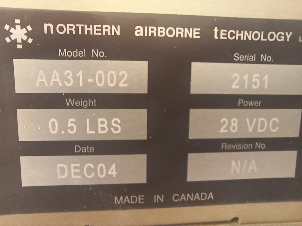 Northern Airborne Technology AA31-002 Intercom Control Panel 28V