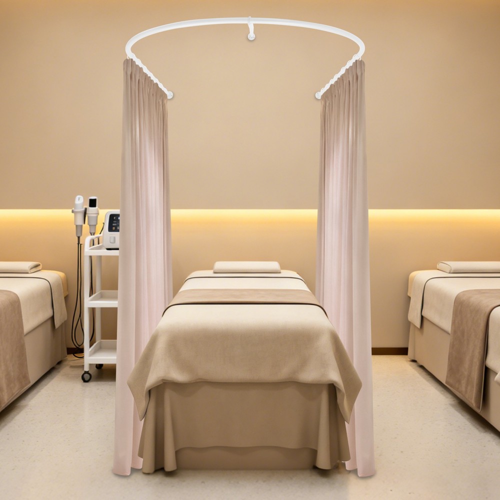 U-Shaped Privacy Partition Curtain Rod for Versatile Space Separation
