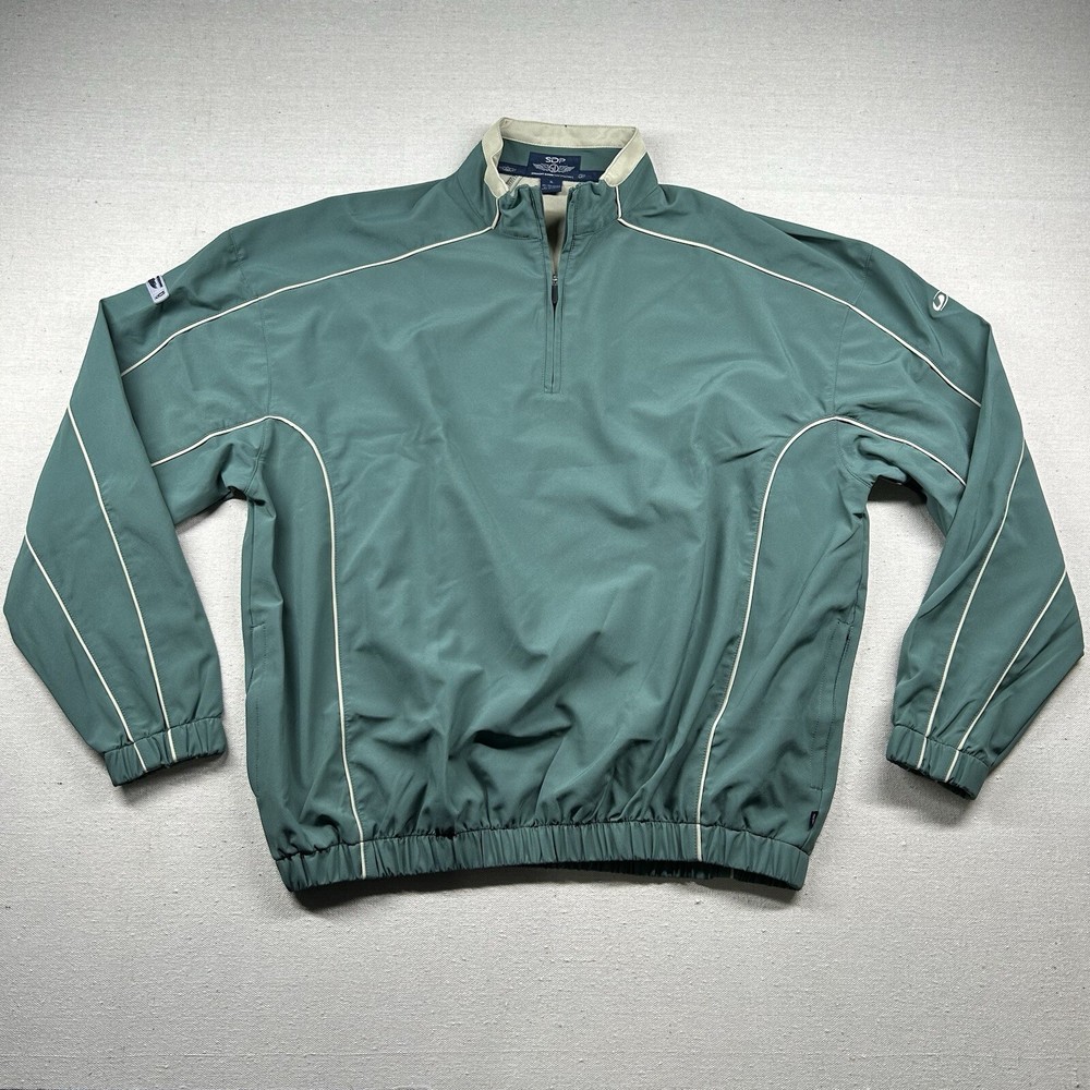 Straight Down Performance Jacket Mens XL Golf Pullover 1/4 Zip Sage Wind Rain