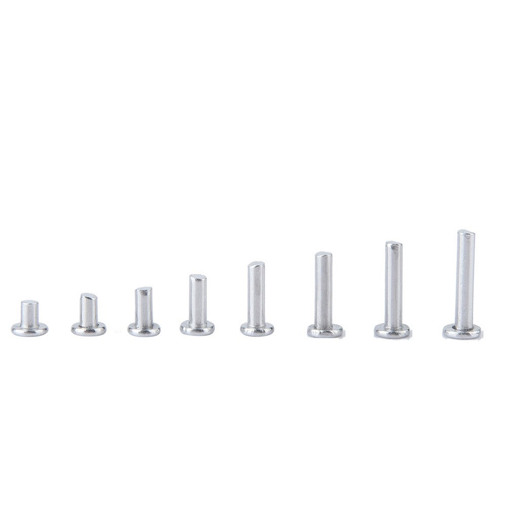 400pcs M3 Flat Head Aluminum Rivets Flat Head Solid Rivet 4mm-16mm Length WT