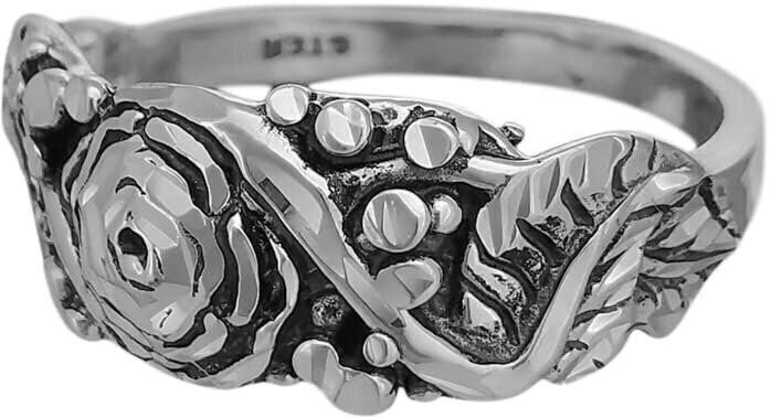 Sterling Silver Rose on Display Ring