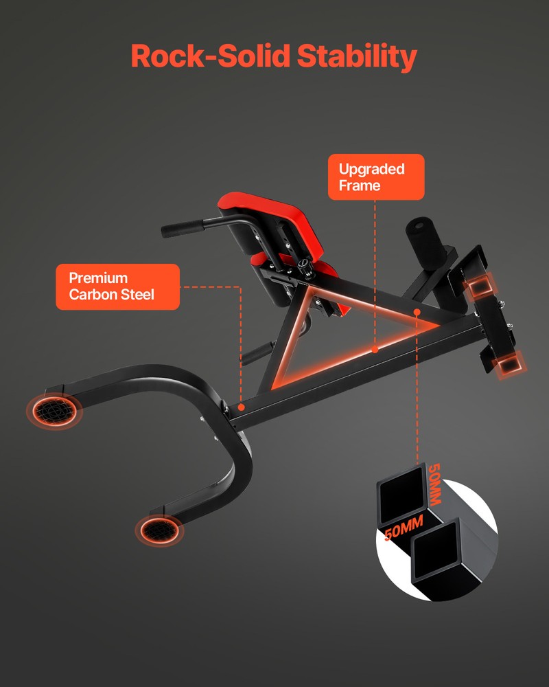 VEVOR Roman Chair Back Extension Hyperextension Bench Multi-Function Adjustable