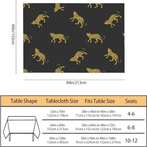 Tablecloth Decor African Animal Lively 84" x 60" (Rectangular) Wild Leopard