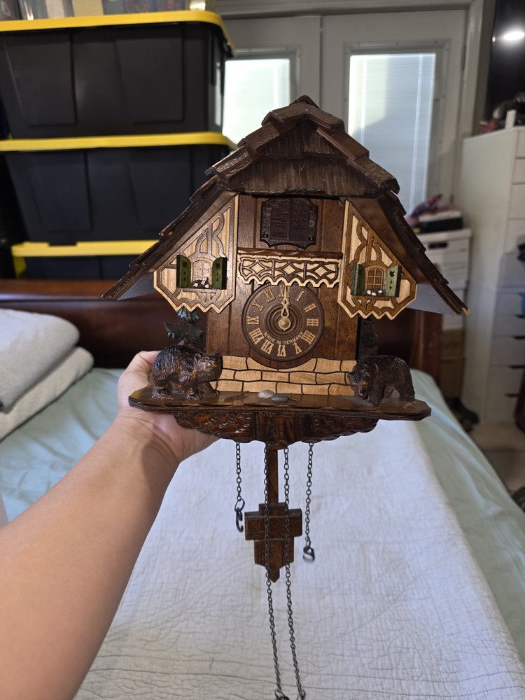 Vintage Germany Musical Cuckoo Clock Missing Backing & Weights