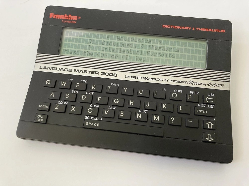 VTG Franklin LM-3000 Language Master Dictionary w/ box & case - Tested Working