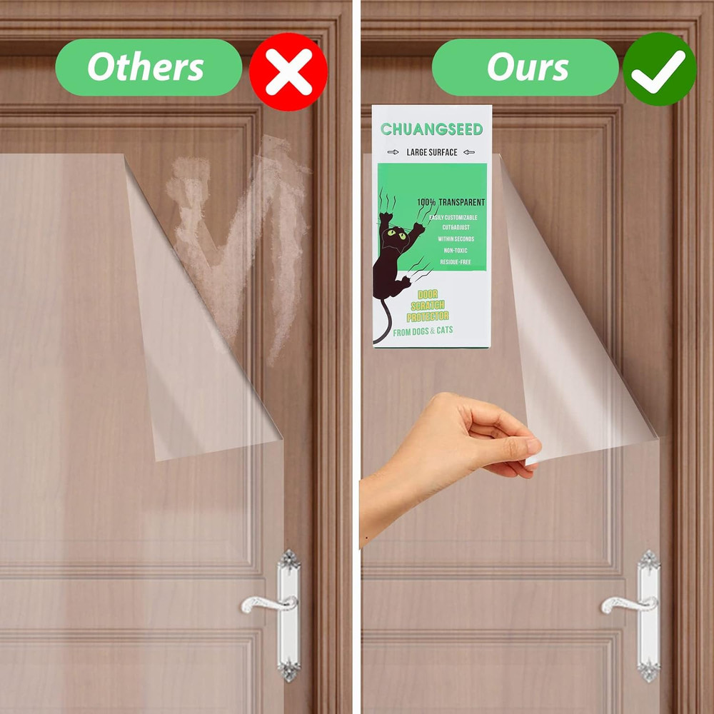 Door Protector from Dog Scratching 118" X 8.2" Cat Scratch Door Frame Single Sid