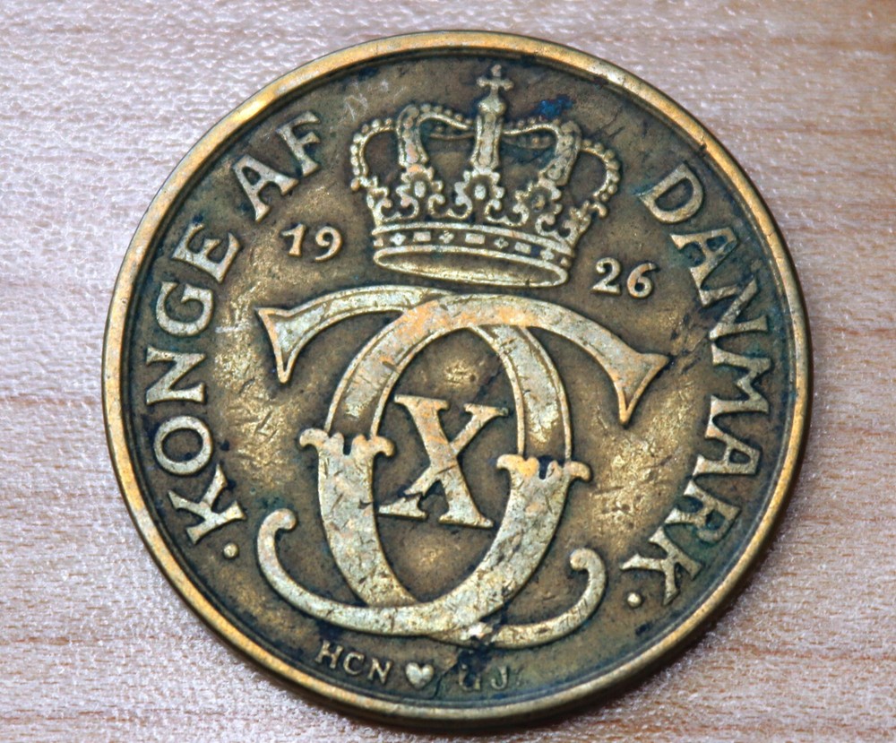1926 Denmark 2 Kroner Lamination Error