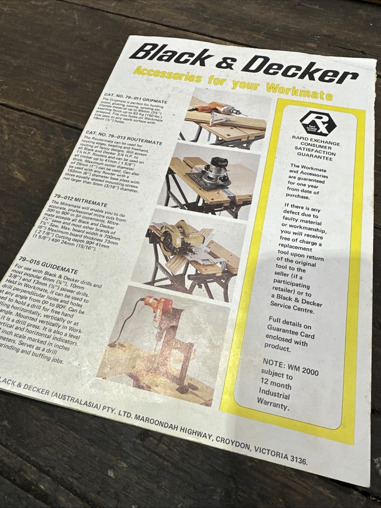 Black & Decker “Workmate” Vintage Brochure