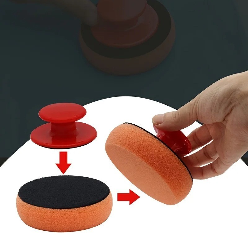 Car Microfiber Polishing Pads with Handle Wax Applicator Foam Sponge Buffer