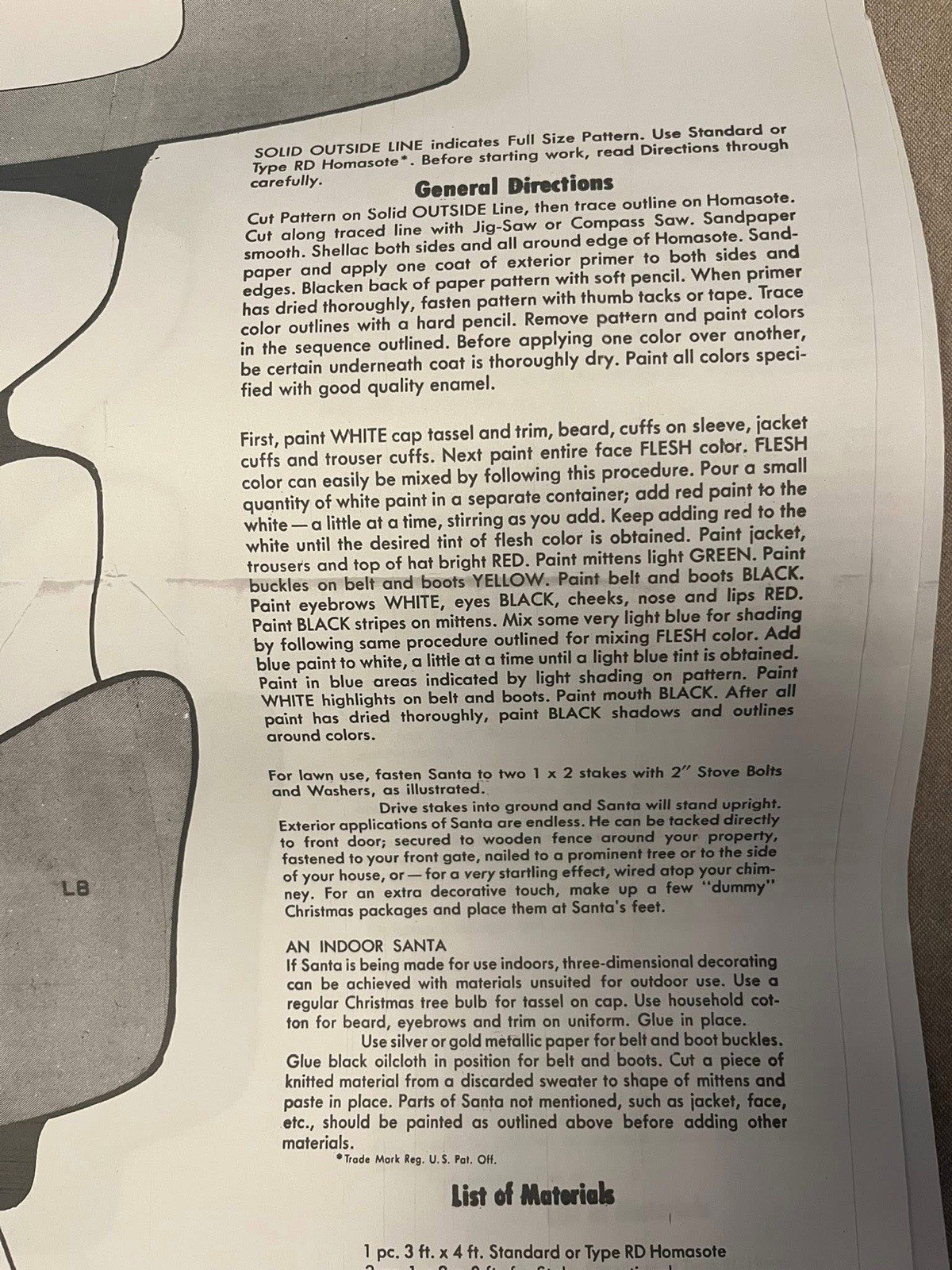 Easi-Bild Santa Pattern #431 Vintage Christmas Wood Santa 1950s Copy Easy Build