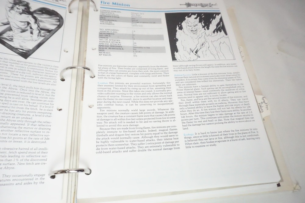 Monsters Compendium Binder AD&D Vol 1 & 2